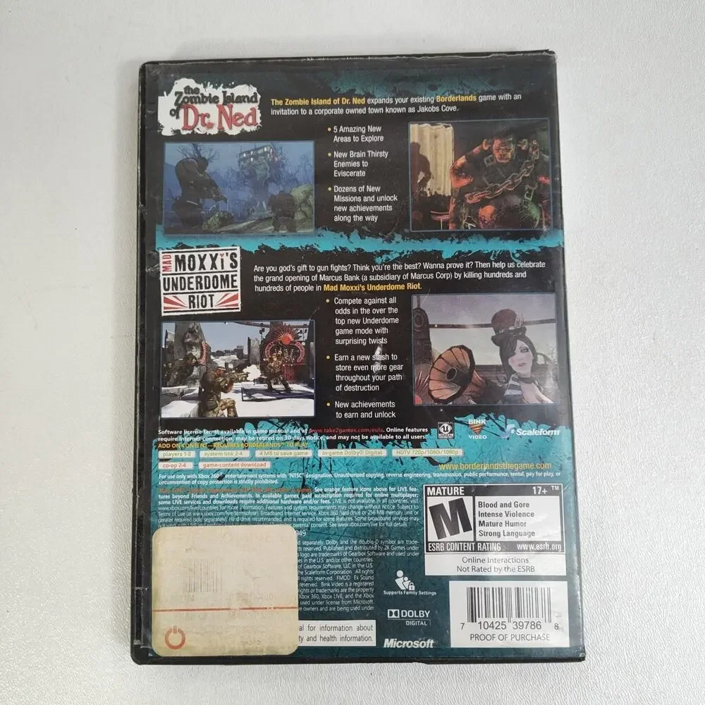 Borderlands Double Game Add-On Pack (Xbox 360 2010) Complete Tested Working‎